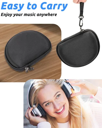 Miniatura 5 de RAIACE Funda de almacenamiento rígida compatible con auriculares Sony MDRZX110NC y MDRZX110AP con cancelación de ruido. (solo funda), color negro