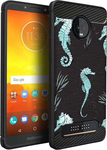 Miniatura 35 de CasesOnDeck Funda compatible con [Motorola Moto Z3 Play Moto Z3] Moto Z3 Design, funda delgada negra flexible y elegante protección contra golpes