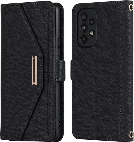Miniatura 7 de Funda cruzada para Samsung Galaxy A53 5G con correa de cordón ajustable, soporte para tarjeta de crédito de 6.3 pulgadas, bolso de mano de piel