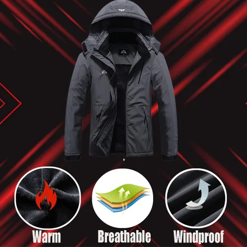 Miniatura 5 de Chaqueta de esquí impermeable para mujer, resistente al viento, cortavientos, abrigo de nieve cálido con capucha
