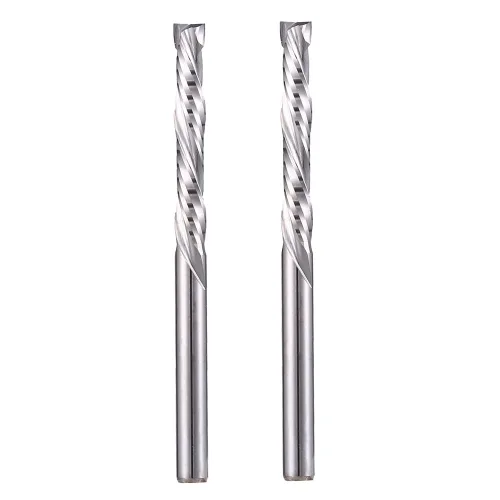 Miniatura 20 de Brocas de enrutador en espiral hacia arriba y abajo, broca de compresión de 1/4 de pulgada de diámetro de corte, 1 pulgada de longitud de corte