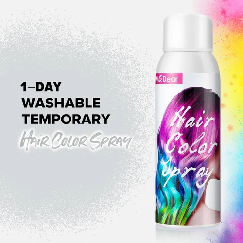 Miniatura 4 de Spray de color blanco para cabello blanco de un solo uso para el día del cabello loco, fiesta de Navidad, temporal, lavable, tinte para el cabello