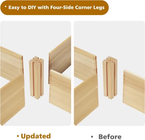 Miniatura 7 de S AFSTAR Cama de jardín elevada de madera, kit de jardinera divisible, cama elevada para plantar flores al aire libre, macetas sobre el suelo