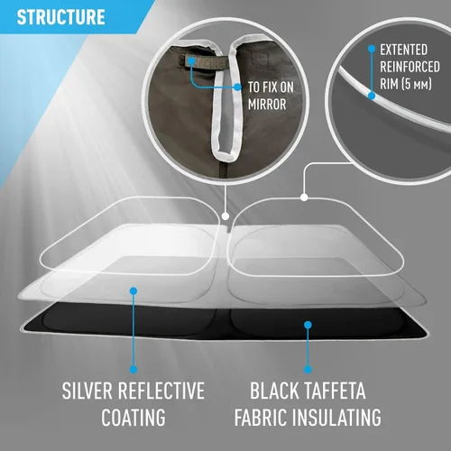 Miniatura 4 de CLIM ART Parasol para parabrisas para Chevrolet (Chevy) Trailblazer 2021-2026 – Parasol plegable a medida, protector solar del vehículo, cubierta