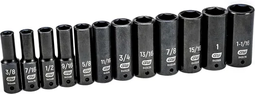 Miniatura 2 de GEARWRENCH - Juego de llaves de vaso de impacto estándar, color negro