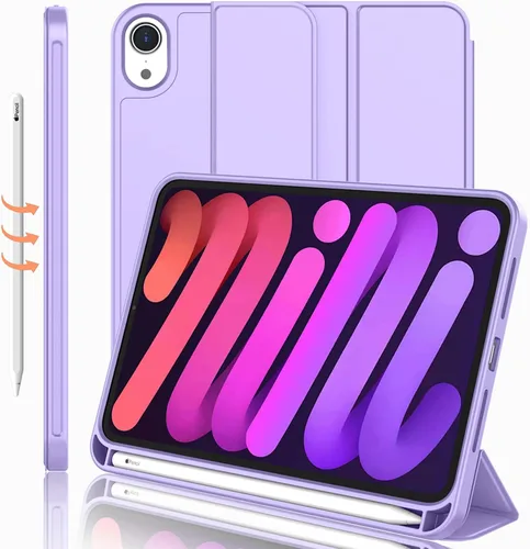 Miniatura 27 de iMieet Funda para iPad mini 7 2024 (A17 Pro), iPad mini 6 (8.3 pulgadas, modelo 2021), iPad mini 7ª/6ª generación con soporte para lápices, funda