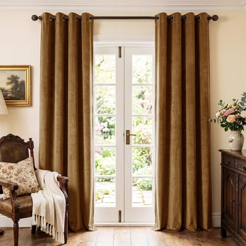 Miniatura 45 de StangH Cortinas de Terciopelo Grueso Sólido - Juego de Tratamiento de Ventanas con Oscurecimiento Moderado para Dormitorio, Cortinas/Cortinajes