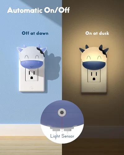 Miniatura 4 de Luz nocturna enchufable a la pared, luz nocturna LED con sensor automático de atardecer a amanecer, luces nocturnas blancas cálidas suaves