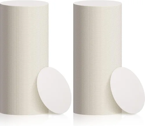 TaoBary 400 Piezas Posavasos Desechables de Papel a Granel 1MM, 4 Pulgadas Posavasos Redondos de Cartón en Blanco para Bar Bebidas Manualidades DIY