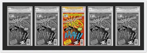 Miniatura 126 de Marco negro para cómics graduados Marco completo de cómics con paspartú de conservación negro y acrílico de grado UV Hecho para exhibir (6)