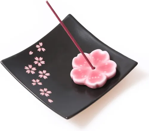 Soporte de cerámica japonesa hecho a mano para incienso o quemador de incienso, bandeja única para recoger cenizas y regalo decorativo, decoración