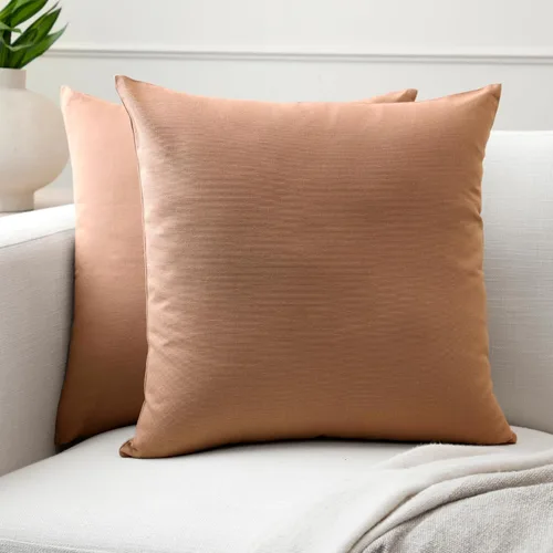 Miniatura 66 de Encasa XO Juego de 2 fundas de almohada de 12 x 12 pulgadas, color beige, sin rellenos, fundas de almohada de algodón para sala de estar, cama
