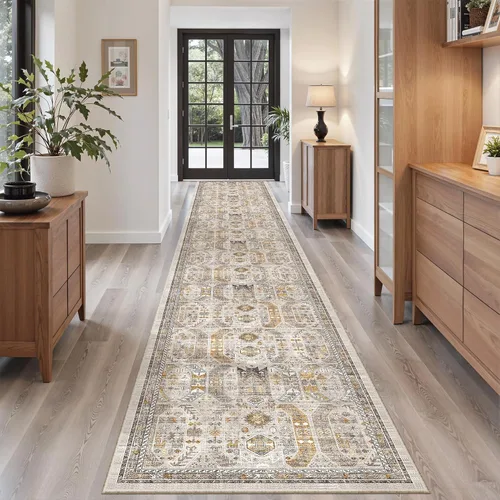 Miniatura 180 de Madane Tapete lavable de 2 x 10 pies para pasillo, cocina, recibidor, clásico, suave, antideslizante para interiores, casa de campo, baño, sala