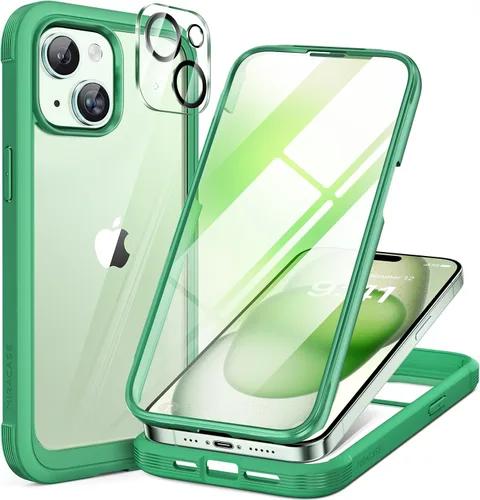 Miniatura 253 de Miracase Funda para iPhone 13 de 6.1 pulgadas, [sin burbujas] funda de teléfono de cuerpo completo con pantalla de vidrio completa integrada, sin