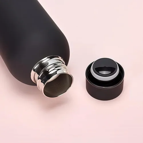 Miniatura 6 de Botella de agua deportiva de boca estrecha aislada de acero inoxidable de 17 onzas, frasco de vacío con forma de cola de doble pared