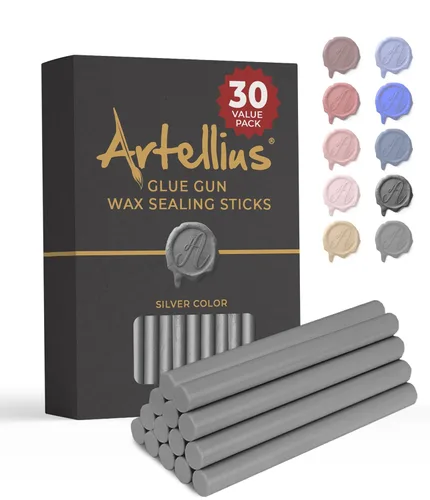 Miniatura 10 de Artellius Varillas de cera de sellado, lavanda, paquete de 30, 4 x 0.3 pulgadas, resina flexible de alta viscosidad para sellos de cera