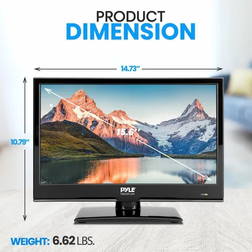 Miniatura 6 de Pyle Televisión LED RV de 15.6 pulgadas 1080p - Monitor de pantalla plana delgado FHD pequeño TV con HDMI, RCA, combo de disco multimedia/DVD