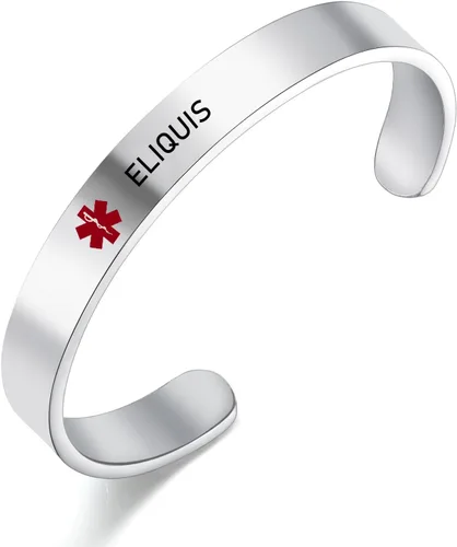 Miniatura 20 de LoEnMe Jewelry Pulseras de alerta médica personalizadas para hombres y mujeres, personalizable, grabado gratuito, acero inoxidable, pulsera
