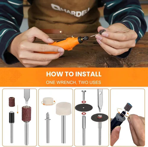 Miniatura 6 de HARDELL Kit de 508 piezas de accesorios para herramientas rotativas para bricolaje, brocas multiusos de 1/8" para herramientas rotativas, accesorios