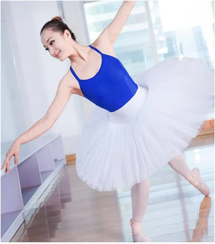 Miniatura 5 de WENDYWU Falda de tutú profesional de ballet de cisne para mujer falda de leotardo de alto rendimiento