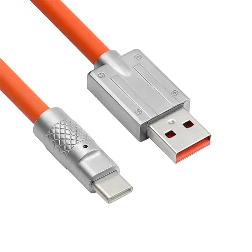 Miniatura 7 de cablecc Tipo A USB-A a USB-C Silicona Líquida Ultra Suave 120W Power USB2.0 Datos Cable Naranja Carga Rápida para Computadora Portátil Tableta