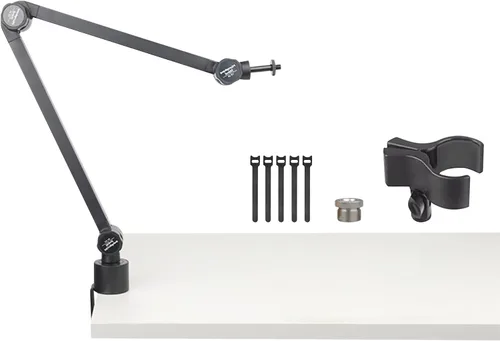 Miniatura 5 de Soporte de micrófono de escritorio ajustable flexible Brazo del auge del micrófono para el montaje superior del arte de la cocina de la transmisión