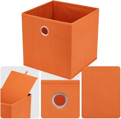 Miniatura 3 de QY-SC20-3 - Cubos organizadores de cubículos de 11 x 11 x 11 pulgadas, cajones de almacenamiento de tela, cajas de almacenamiento plegables, cubos