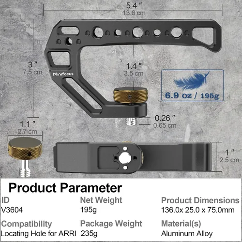 Miniatura 7 de Mango superior para cámara con pasadores de localización de 3/8"-16 para ARRI Grip para jaula de cámara, mango superior universal con 5 adaptadores
