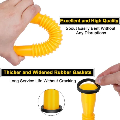 Miniatura 4 de Godboy Kit de 7 Repuestos de Boquilla Amarilla para Bidón de Gasolina, Boquilla para Bidón de Gasolina, Boquilla de Vertido Flexible Adecuada