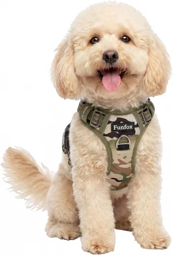 Miniatura 41 de Funfox Arnés para perro sin tirones, arnés de chaleco ajustable para mascotas, material súper suave con mango vertical, fácil control, paseo