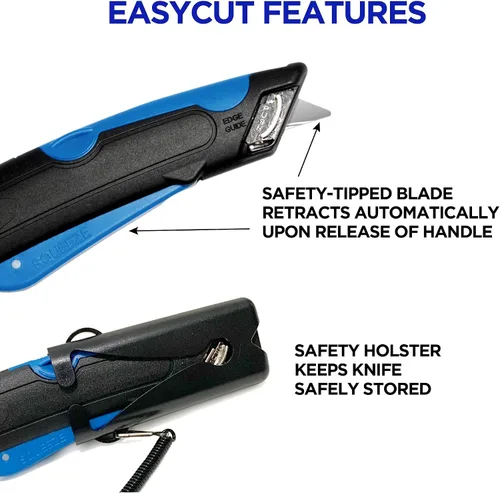 Miniatura 5 de Garvey 091524 cúter de seguridad con funda, color negro y azul, Negro/Azul