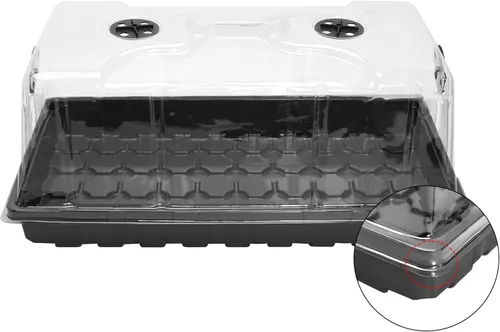 Miniatura 6 de MIXC Paquete de 10 cúpulas de humedad de 7" de altura de fuerza extra, cubiertas de bandejas de cultivo 1020, tapas con ventilación para clonación