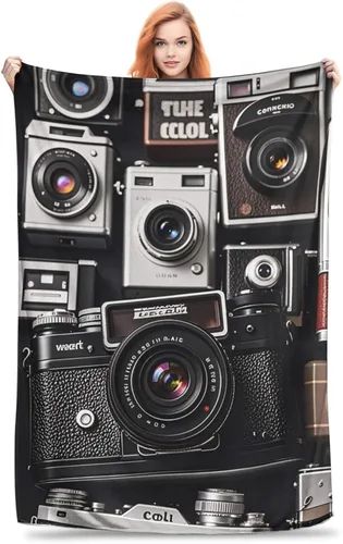 Miniatura 8 de Retro Cool Camera Collection Throw Blankets Flannel Blanket Warm Cozy Bed Blanket Lightweight Soft Blankets for Couch Sofa Bed Chair Home Decor