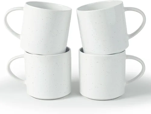 Miniatura 13 de famiware Nebula - Taza de café de 4 piezas, tazas de catering de 14 onzas con asa para café, té, cacao, leche, gris claro Nebulosa gris claro