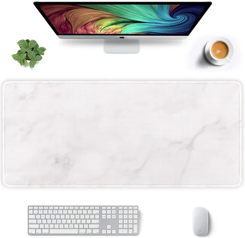 Miniatura 49 de Auhoahsil Alfombrilla grande para mouse, tamaño XXL, extendida de 35 x 15 pulgadas, base de goma antideslizante, bordes cosidos, superficie 03