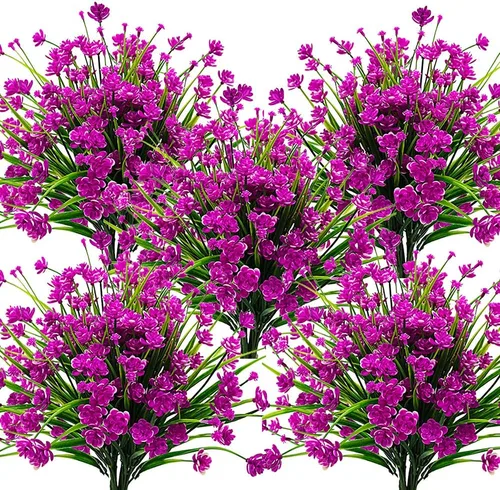 Miniatura 9 de Grunyia 10 paquetes de flores artificiales de narcisos para exteriores (azul)
