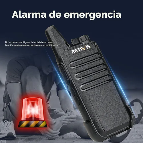 Miniatura 6 de Retevis RT22 Walkie Talkies Mini, radio bidireccional recargable de largo alcance, radio de 2 vías pequeña, VOX portátil, para negocios, negocios