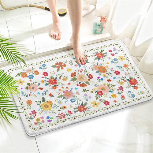 Miniatura 9 de Alfombra Tapete de Baño Abstracta Boho de Mediados de Siglo - Alfombra de Baño de Goma Antideslizante Absorbente Suave para Bañera Ducha Lavabos