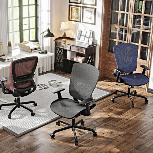 Miniatura 2 de ELABEST T96 - Silla de oficina de malla, silla ergonómica para computadora y escritorio, silla de tarea resistente - Soporte lumbar y apoyabrazos