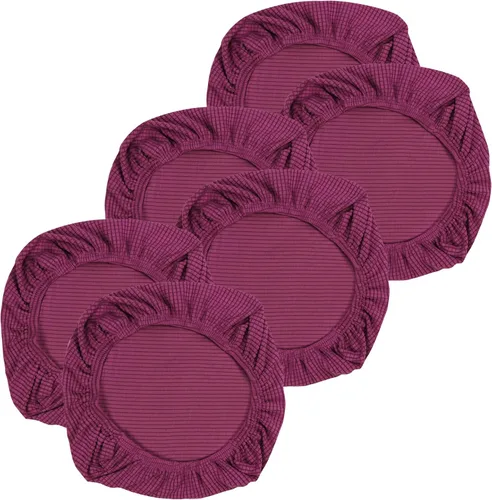 Miniatura 22 de Yikko - Fundas elásticas de jacquard con licra suave, con textura de grano de maíz, para sillas, aptas para oficina, comedor, bar, fundas