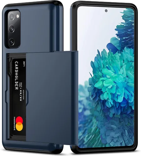 Miniatura 21 de Nvollnoe Funda para Samsung S20 FE con tarjetero de doble capa de protección resistente para Galaxy S20 FE, ranura para tarjeta oculta Funda delgada