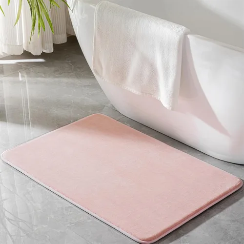 Miniatura 13 de Alfombra de baño de espuma viscoelástica negra, alfombra de baño larga y estrecha, alfombra de baño de microfibra antideslizante, suave, absorbente