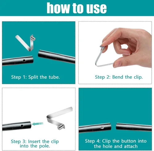 Miniatura 3 de Sliverdew Paquete de 12 clips para poste de tienda, acero inoxidable de 0.315 in, broche de resorte, paleta de kayak, tienda de campaña, parasol