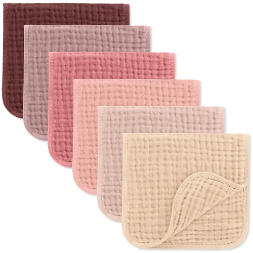 Miniatura 9 de Comfy Cubs - Paquete de 6 paños de muselina para eructos, 20 x 10 pulgadas, grandes, de 6 capas, 100 % algodón ultra absorbente para babeo