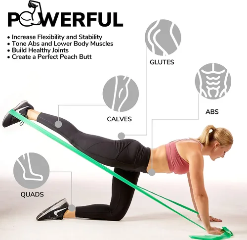 Miniatura 5 de Resistance Bands for Working Out 7Ft Long Resistance Bands Super Exercise Bands with Carry Pouch and Door Anchor I Latex Free Workout Bands Verde