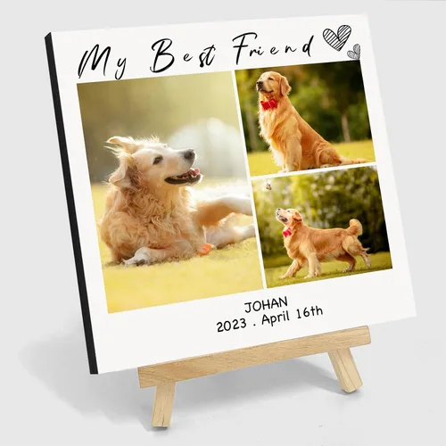 Miniatura 11 de Marco de fotos de perro personalizado con caballete, regalo conmemorativo personalizado para mascotas para amantes de las mascotas, retrato