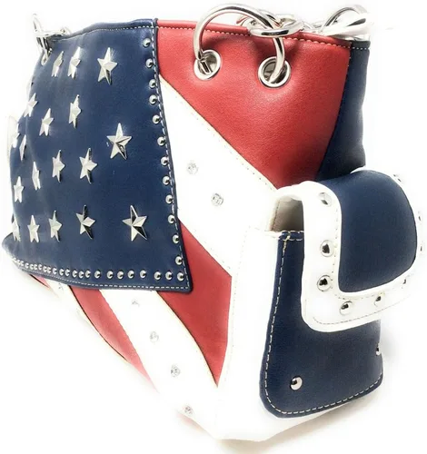 Miniatura 2 de Texas West Conjunto de bolsos de mano de mujer con diamantes de imitación de bandera americana en multicolor