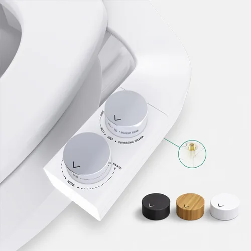 Miniatura 10 de BIDETbidet - Accesorio de bidé ultradelgado reversible para agua caliente izquierda/derecha con control de temperatura, juego de pomos