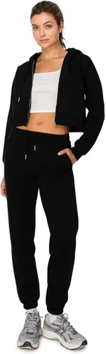 Miniatura 4 de Cali1850 Pantalón deportivo Cloud Nine Fleece para mujer, cintura alta, ajuste holgado, dos bolsillos, cintura elástica con cordón