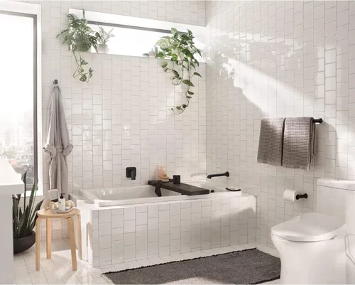 Miniatura 4 de Moen Genta LX WT901BN - Llenador de bañera de un solo mango, grifo de bañera de alto flujo contemporáneo con alcance de boquilla de 10 pulgadas